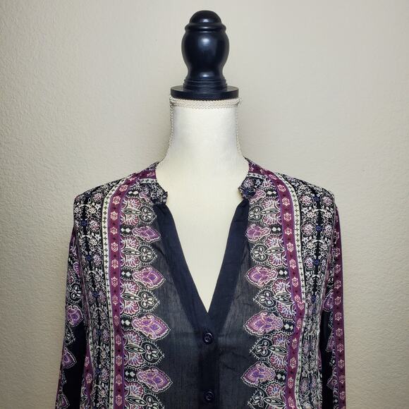 En Creme Boho Peasant Floral Print Dress Small - Picture 5 of 8